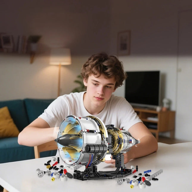 K96208 simulation aviation aircraft combat mechanical engine, 564PCS toy model assembly, children's building block toy gift