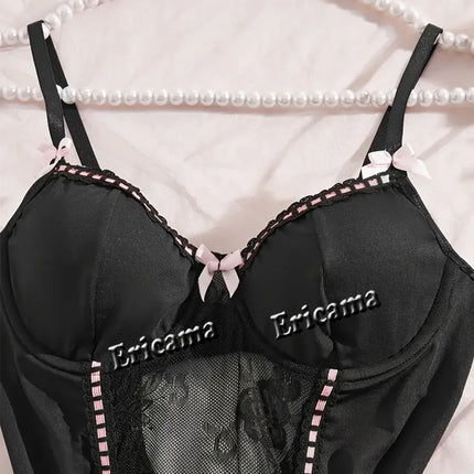 Fancy Lace Sexy Lingerie Set Women's Sexy Underwear g-String garter Hot Skirt Ensemble Outfits Erotic Bra set Erotic Underwear
