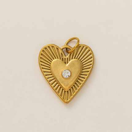 Fashionable and trendy new heart-shaped pentagram full diamond horseshoe pendant charms for jewelry