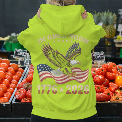 Since 1776 2026 250 Years Of Freedom Retro USA Long Sleeve Hoodies Loose Women Men Classics Nostalgia Hoody