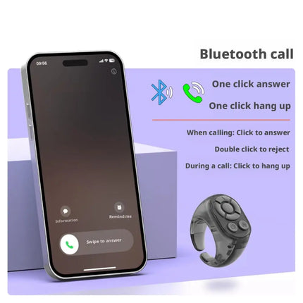 Transparent Scrolling Ring Remote for TikTok YouTube Instagram Video Scroller Page Turner Clicker Bluetooth Camera Shutter