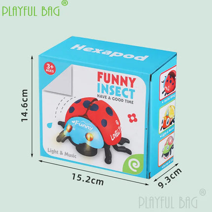Electric Toys Kid Glowing Leash Pulling Seven Star Ladybug Walking Insect Beetle Light Music Boys Girls Fun Christmas Gift VG103