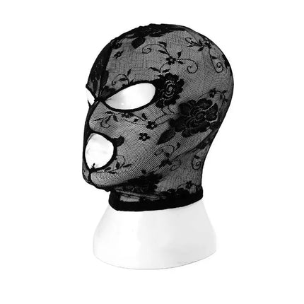Bdsm Bondage Full Head Black Lace Pattern Mask Sex Toys Cosplay Unisex Sexy Head Mask Elastic Flirt Erotic SM Headgear Sex Shop