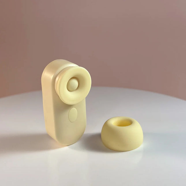 Dream Vibe Echo 2-in-1 Mini Sucker Earphone-shaped Yellow Tapping and Sucking Vibrator Sex Toy for Women Nipple Clitoral Massager