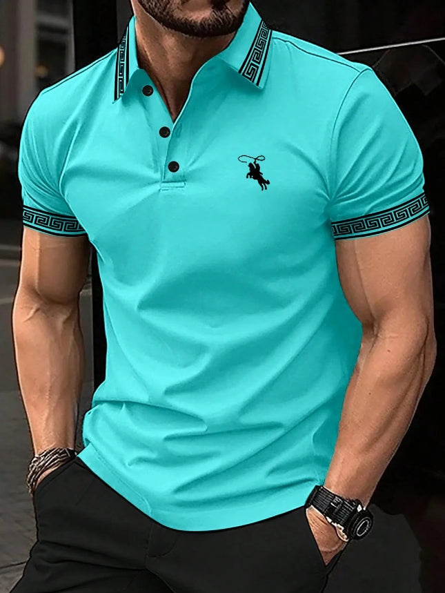 2026 Summer Men's Short-Sleeved Polo 3D Print Shirt - Breathable Lightweight Casual Simple and Versatile Men's Clothing