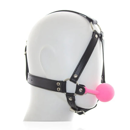 Leather Harness Head Bondage Belt Mouth Gag Balls Adult Games Slave BDSM Restraints Sex Tools For Couples women Erotic Toys