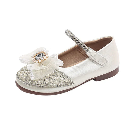 Girls' Princess Shoes, Sweet Bow Sequins, Fashionable Single Shoes, Children's Soft Soled Anti Slip Temperament Dress Shoes