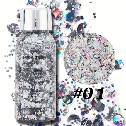 Glitter Sequins Gel Eyeshadow Cream Face Crystal Sequins Gel Shimmer High Gloss Eye Shadow Nail Hair Glitter Gel Stage Makeup