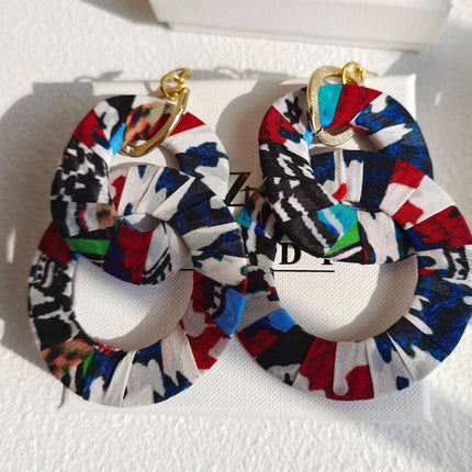 Original Design Handmade Custom Silk Earrings Exaggerated Large Hoops Fashionable Minimalist Women's Large Loop Earrings