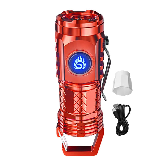 Mini 3 LED Flashlight With Pen Clip Portable Brightness, Rechargeable Waterproof Emergency Spotlight Outdoor Night Walking Torch