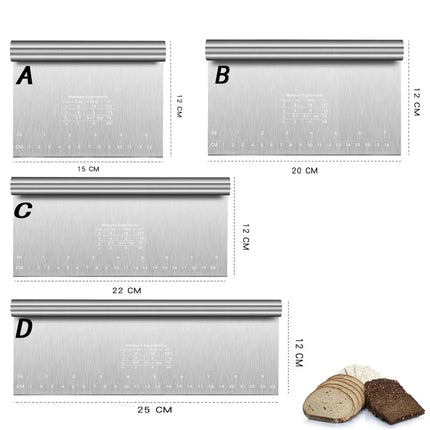 Stainless Steel Pasty Cutters DIY Dough Cake Scraper With Scale Pastry Spatulas Buttercream Edge Smoother Cake Decorating Tools