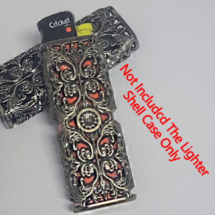 3D Carving Metal Armor Gas Lighter Shell Reusable Protect Box For Cricket Ed1 Large Lighters Universal Outside Armor Cover