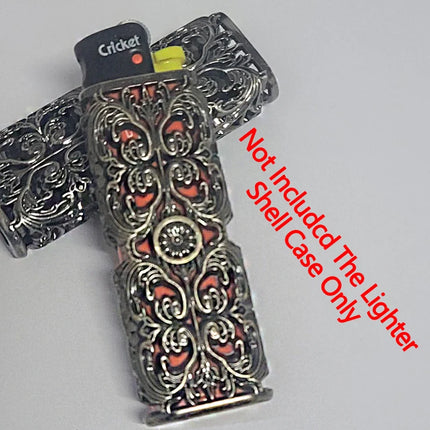 3D Carving Metal Armor Gas Lighter Shell Reusable Protect Box For Cricket Ed1 Large Lighters Universal Outside Armor Cover