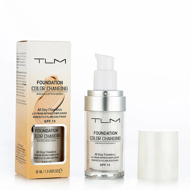 New TLM Foundation Magic Color Changing Foundation Liquid Soft Matte Long Lasting Hydrating Makeup Base maquiagem