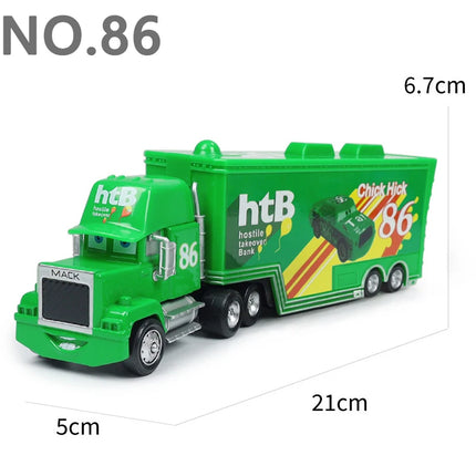 Pixar Cars Truck Storm Jackson Model Car 1/55 Die Casting Container Trucks Racing Toys Children's Birthday Gifts Collectibles