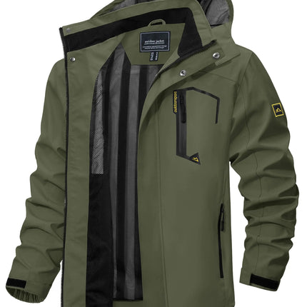TACVASEN Spring Autumn Lightweight Jackets Mens Mesh Lined Waterproof Rain Jacket Outdoor Fishing Hiking Jacket Male Windbreaker
