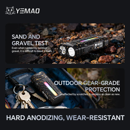 YM-A200M 5200LM Portable High-performance LED Handheld Flashlight With Magnetic/Clip Torch Perfect For Outdoor Hiking Camping