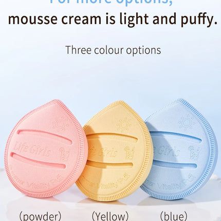 Life Girls Macaron Color Powder Puff Makeup Sponge Cushion Soft Thick for Dry Wet Use High-Coverage Base Makeup Application