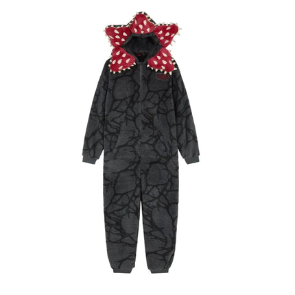 Funny Demogorgon Flannel Pajamas for Adult Kids Cannibal Flower Onesie Soft Warm Flannel Jumpsuit Halloween Carnival Party Wear