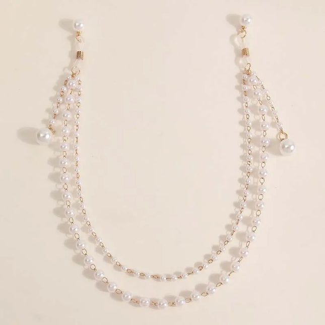 Sexy Imitation Pearl Tassel Chest Chain for Women Girls Exaggerated Metal Double Layered Nipple Chain Body Jewelry Accessories