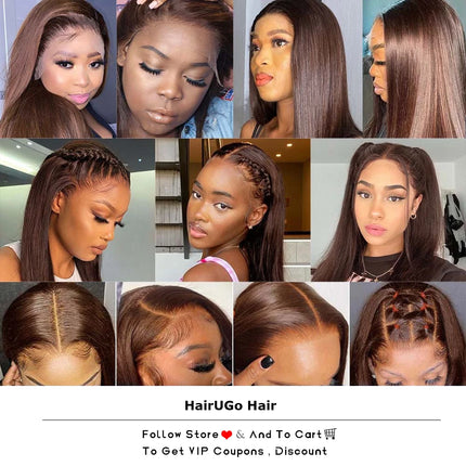 HairUGo Brazilian #4 Body Wave 13x4 Lace Frontal 13X4 Human Hair Lace Front Remy Brown Lace Frontal With Baby Hair Transparent