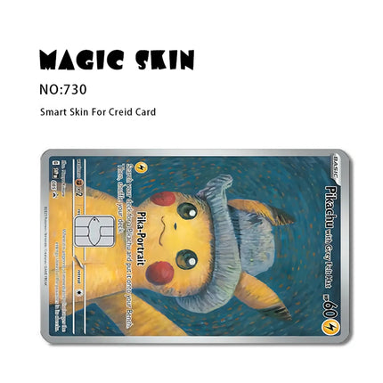 Pokemon Card Decals Credit Card Skin 2.5D HD Stickers Pikachu Game Card Decal Card Matte Film Skin Small Chip Waterproof Sticker