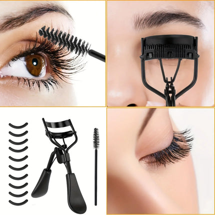 Eyelash Curlers Eyebrow Brush Kit For Women Eyelashes Comb Seperator Lash Mascara Wands Brushes Makeup Tool With Silicone Pads