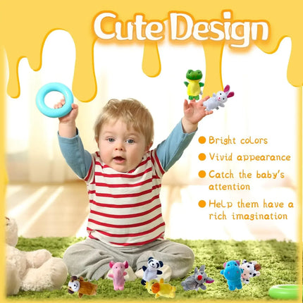 10pcs Finger Puppets Plush Cute Animal Finger Puppets Mini Plush Finger Puppets Toy for Boy Girl Party Favors Shows Gift Filling