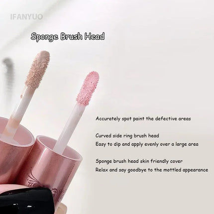 White Pink Liquid Brightening Concealer Matte Face Highlight Stick Cover Acne Spot Dark Circles Moisturizing Concealer Makeup