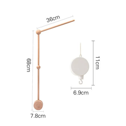 Crib Mobile Bed Bell Wooden Baby Rattles Soft Felt Cartoon Animal Bed Bell Newborn Music Box Hanging Toy Crib Bracket Baby Gifts