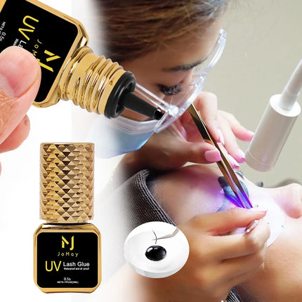 JOMAY 0.5Sec Eyelash Extension Glue Black Fast Dry UV Lashes Glue Black Eyelash Glue Lash Remover For UV Eyelash Extension