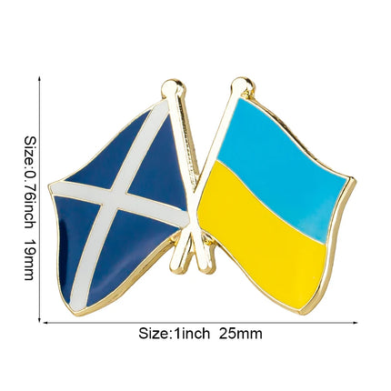 Ukraine and Belarus Friendship Flag Badge Flag Brooch National Flag Lapel Pin International Travel Pins