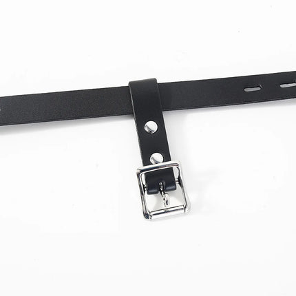 Adjustable Leather Chastity Panty Harness BDSM Bondage Restraint Gear Adult Sex Toy for Women Men Fetish Role Play Accessory