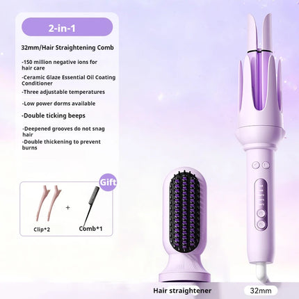 4-in-1 Automatic Curling Iron Multifunction Hair Styler Ceramic Negative Ion Straightener Curler Wand for Women Style Waves