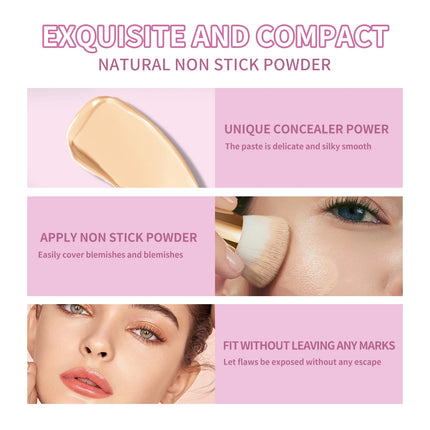 HISYl Concealer-Spot And Acne Scar Coverage,Moist Foundation Cream,Waterproof,Covers Dark Circles,Concealer Foundation Makeup