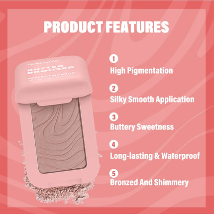Professional Makeup Matte Buttermelt Bronzer, Long Wear Face Makeup, Korean Face Cosmetics, Wear Up to 12 Hours, Vegan Formula