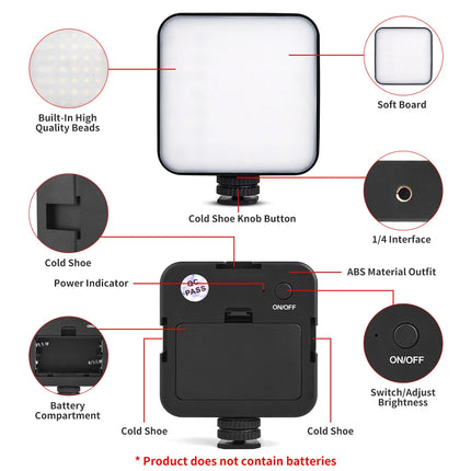 Mini LED Clip Video Light Portable Canon Camera Gopro Vlog Photographic Fill Light 5W 6500K for Tiktok Video Conference Selfie