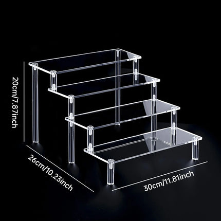 1-5 Tier Acrylic Display Stand Perfume Doll Clay Figurine Blind Box Storage Rack Transparent Ladder Makeup Organization W-2