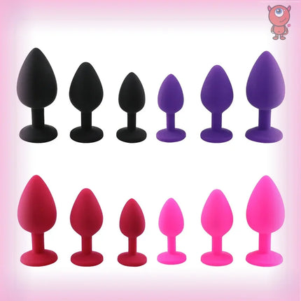 Silicone Butt Plug Anal Plug Unisex Sex Stopper 3 Different Size Adult Toys for Men/Women Anal Trainer for Couples 18+ Sex Shop