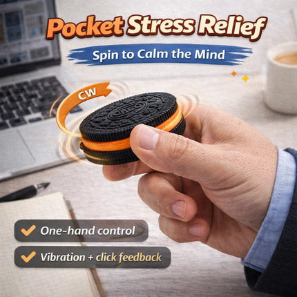 Cookie EDC Fingertip Spinner Fidget Plastic Toy Adult Anti Anxiety and Stress Relieving Coin Sensory