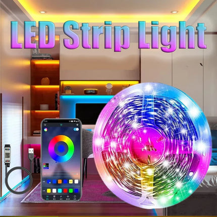 USB LED Strip Light DIY RGB Light Strip Flexible TV Backlight Light with App Control LED Light for Room Christmas Decor Lighting