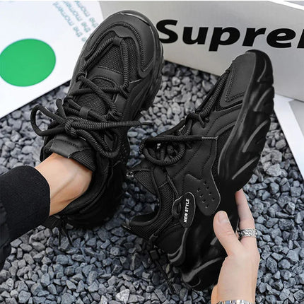 Men's Thick Sole Sport Shoes Simple Fashionable Casual Sneaker High Quality Rubber Plastic Male Athletic Shoes Chunky Sneakers