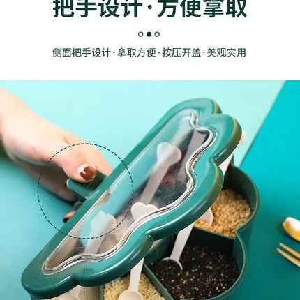 Kitchen Combination Integrated Seasoning Box Creative Multi-grid Salt Jar Seasoning Jar Plastic Household Seasoning Box