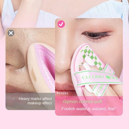 GECOMO Adorable Curved-Head Powder Puff Set — Ultra-Soft, Skin-Friendly, Non-Powder-Caking, Expands When Wet,