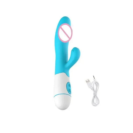 30 Speed Rechargeable Handheld Silicone Adult Clit Clitoral Clitoris Sex Toy G Spot Dual Motor Rabbit Vibrator for Women Female