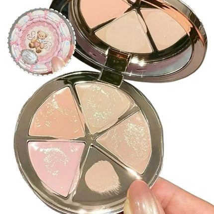 Flower Knows The Sweetie Bear Collection 5-Color Concealer Palette Covers Dark Circles Around Eyes And Face