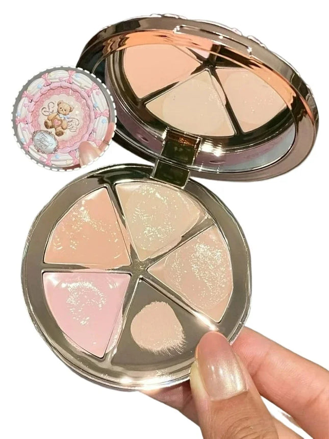 Flower Knows The Sweetie Bear Collection 5-Color Concealer Palette Covers Dark Circles Around Eyes And Face
