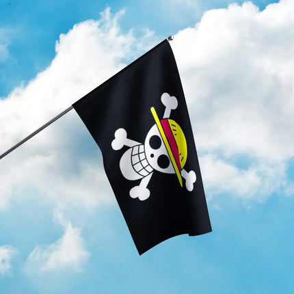 One Piece 90*150CM Polyester Pirate Monkey D.Luffy Skull Flag One Piece straw hat pirates Trumpet banner flag