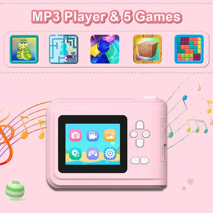 Kids Instant Print Camera with 32GB 1080P HD 2.4 Inch Screen Zoom Video Photos Child Birthday Festival Gifts Digital Camera Toys