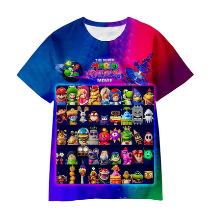 Bandai Marios and Luigi 2026 Summer Cartoon 3D Printing Comfortable Versatile Brothers Parent-child Breathable Quick kids Tshirt
